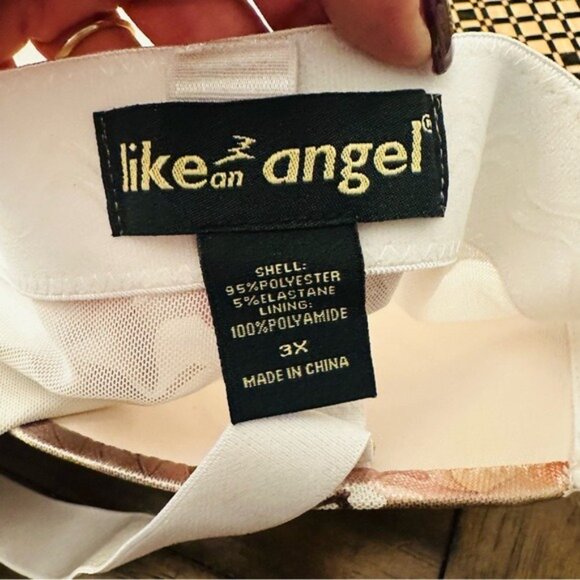 Like an Angel Cream and Gold Womens Stylish Floral Mesh Bustier Crop Top Size 3X - Picture 7 of 11